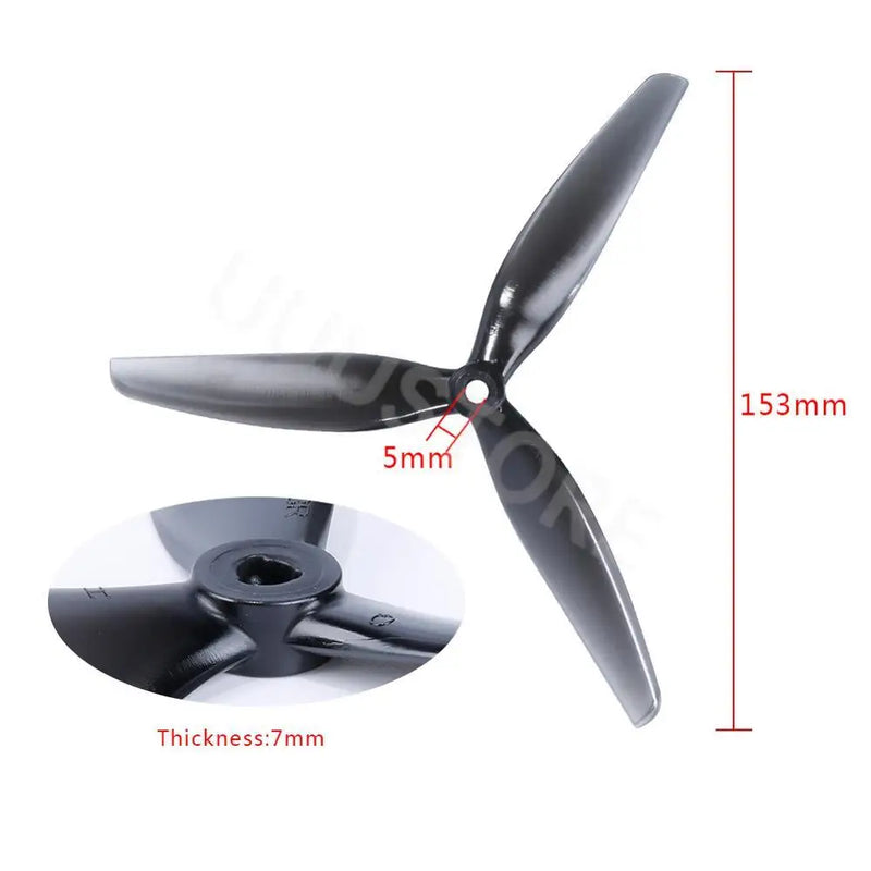 4PCS HQProp 7X4X3 7040 7inch 3 blade/tri-blade Propeller Light Grey (2CW+2CCW) Poly Carbonate for FPV RC Drone