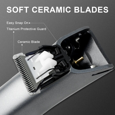 Electric Trimmer for Men's Groin Hair: Versatile Body Groomer and Waterproof Pubic Hair Trimmer with Replaceable Ceramic Blade