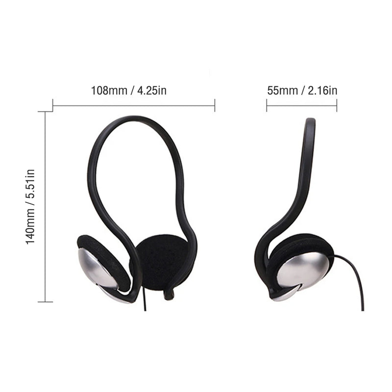 3.5mm Plug Wired Headset Universal PC Earphone Helmet Soft Earmuff Music HiFi Gaming Headphone For Laptop Cell Phone MP3 MP4