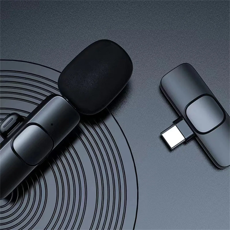 Wireless Lavalier Microphone Mini Mic Portable Audio Video Recording Noise Reduction for Live Broadcast Gaming Phone Microfonoe