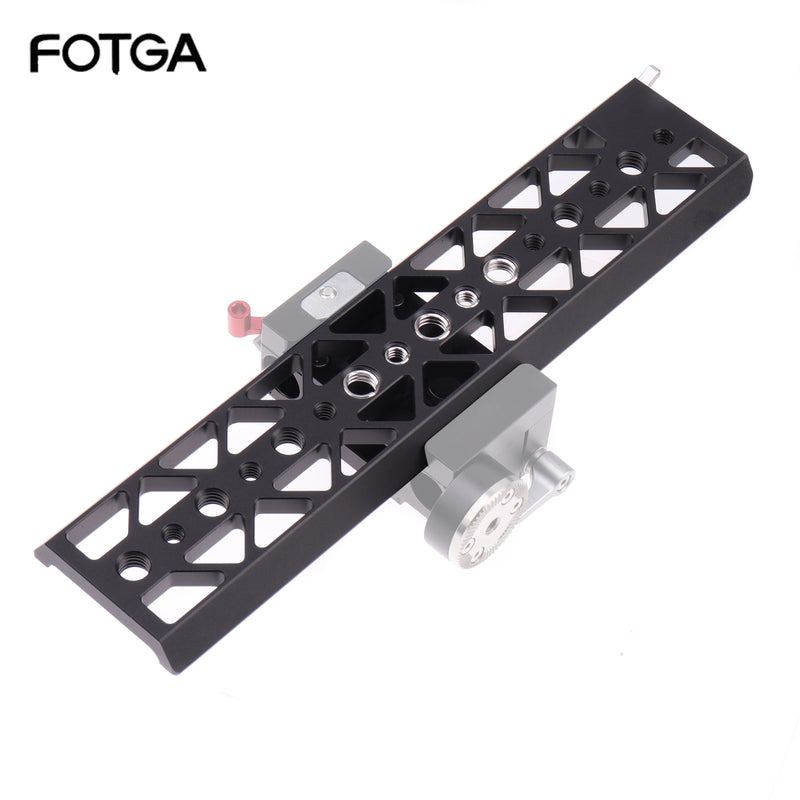 FOTGA 10" Standard Lightweight Dovetail Plate with 1/4"-20 & 3/8"-16 Mounting Screw for DSLR Camera Cage Kit Tripod Accessories