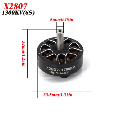 4PCS/Lot FPV Drones DIY Parts X2807 2807 1300KV 4S-6S Brushless Motor For Mark4 FPV Freestyle 7inch Long Range LR7 RC Quadcopter