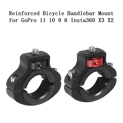 Handlebar Mount 1/4 Screw Metal for GoPro13 12 Insta360 X3 X4 DJI Action Camera Mobile Bike Motorcycle Holder Reinforced Bicycle