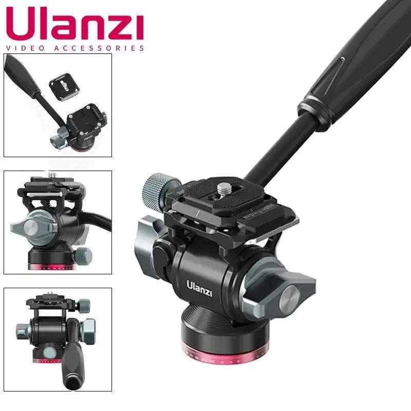 Ulanzi U-190 U190 Panoramic Tripod Head Hydraulic Fluid Video Damping Head For Tripod Monopod DSLR Camera Holder Stand Mobile