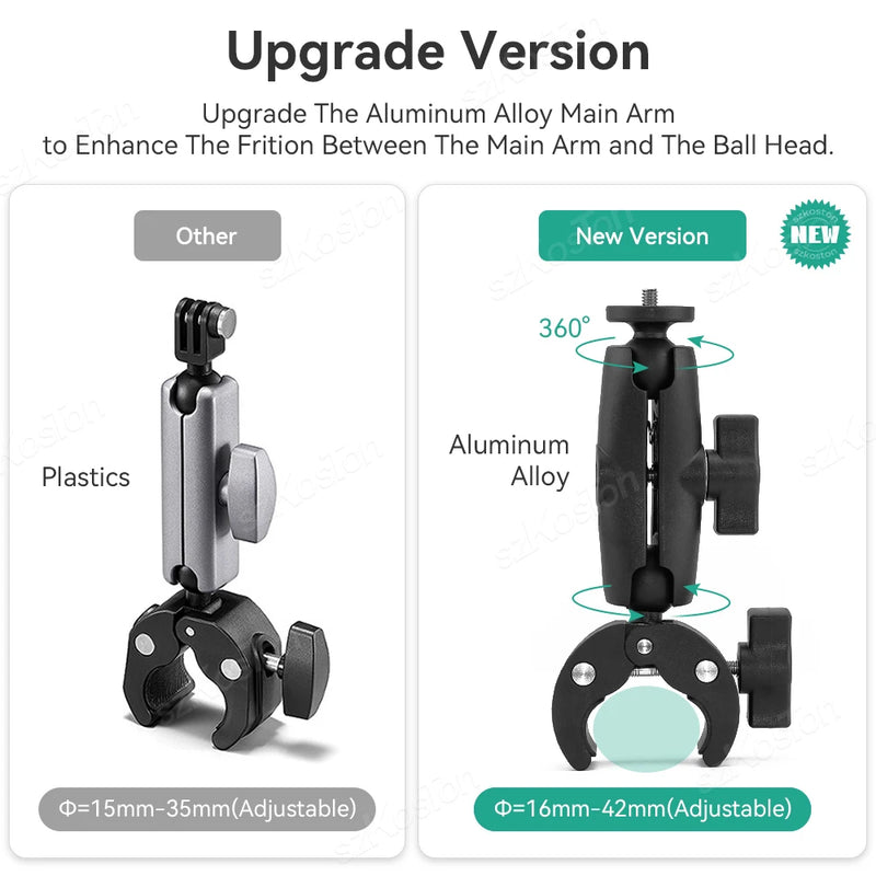 Camera Motorcycle Mount For Insta360 X4 Accessories Action Camera Clamp Holder Moto Bike Bicycle Handlebar for GoPro 13 12 11 10