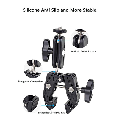 Camera Clamp Mount Bike Motorcycle Handlebar Holder Bicycle Cycling for GoPro 13 12 11 10 9 Insta360 X3 X4 DJI Action 4 Pocket 3