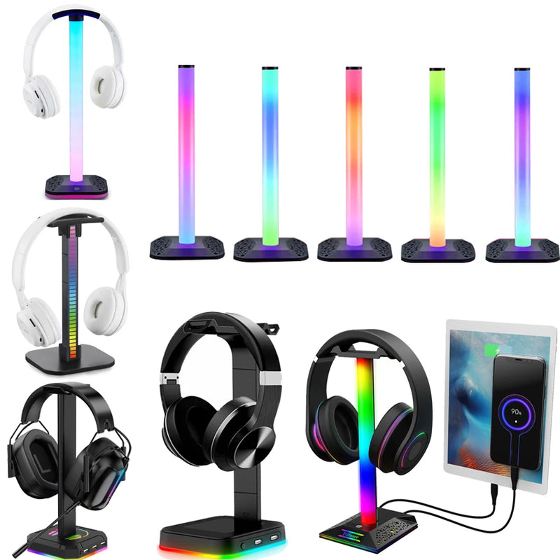 RGB Gaming Headphone Stand Desktop Earphone Holder Hanger Gamer Headset Display Stand Headset Holder Hanger Earphone Accessories